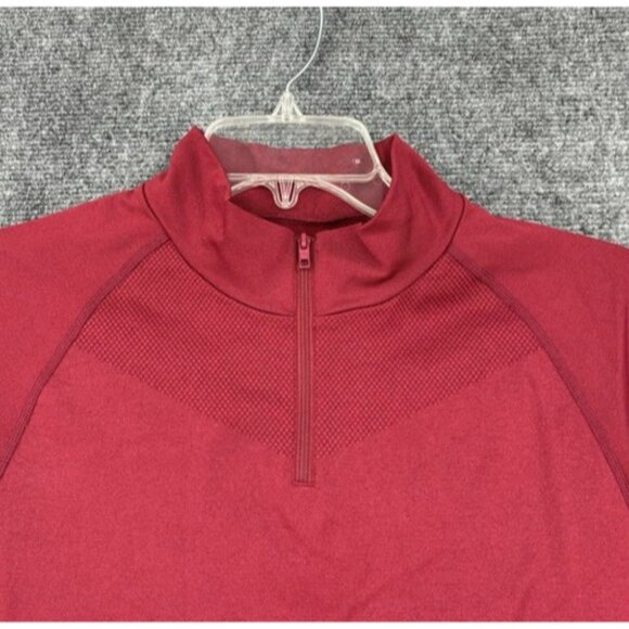 Victoria’s Secret PINK Activewear 1/4 Zip Cropped Pullover Jacket Red Maroon - Picture 2 of 11